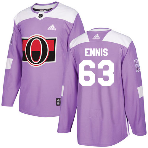 Adidas Senators #63 Tyler Ennis Purple Authentic Fights Cancer Stitched Youth NHL Jersey